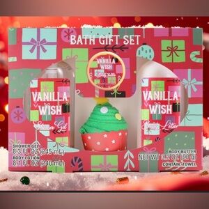 4-Piece Vanilla Wish Bath Gift Set – Holiday Christmas Edition